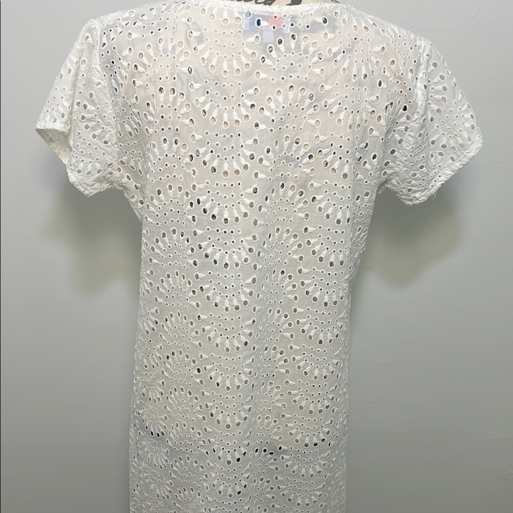 White Eyelet Swim Cover-Up Small - Picture 5 of 7